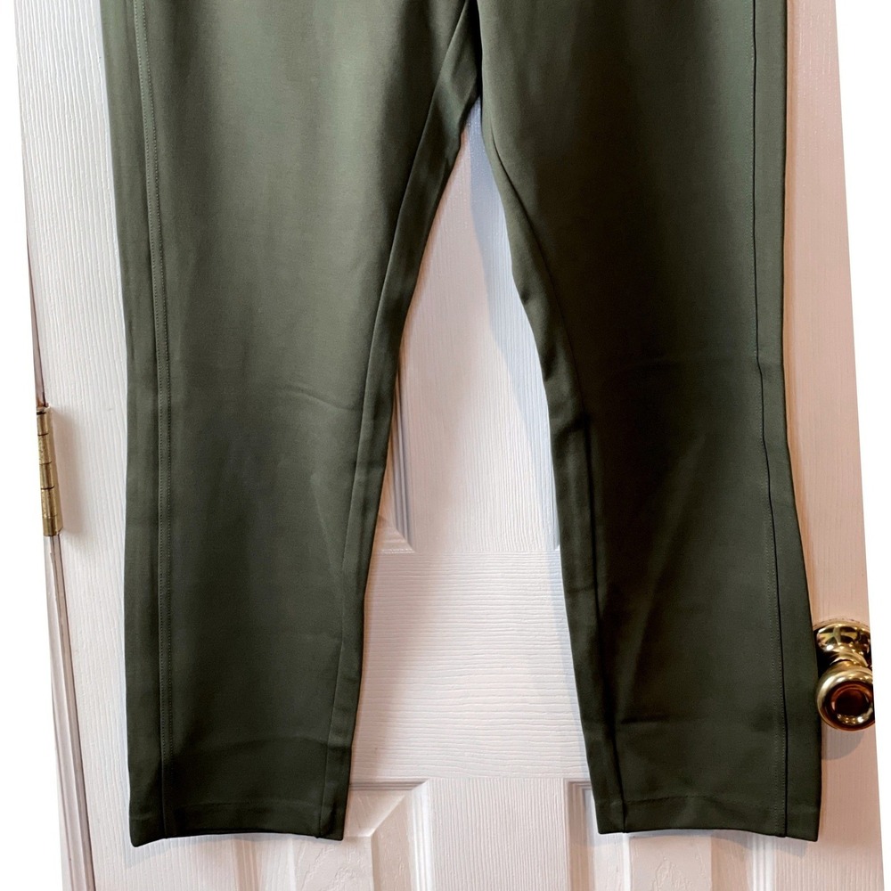 Express Ponte Pant Women Size M Olive Green High Rise Slim Tapered Leggings New - Picture 3 of 14